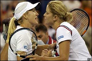 Henin-Hardenne and Clijsters put on a sporting display after recent claims the pair do not get on