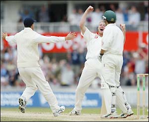 Neil McKenzie is out for 38, leaving South Africa on 150-6