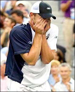 Andy Roddick is in tears after winning the US Open