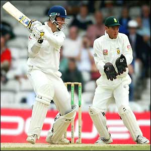 Marcus Trescothick cuts for four