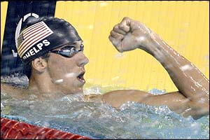 USA Michael Phelps wins the 200m individual medley 