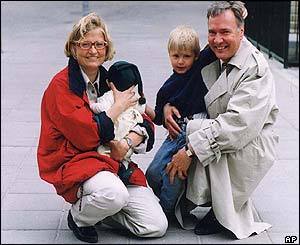 Bo Holmberg and their sons Filip, left, and Daniel
