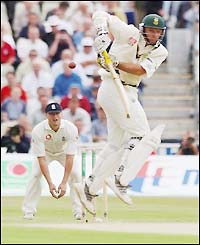 South Africa captain Graeme Smith resumes at the crease