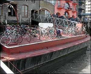 Floating bike shed