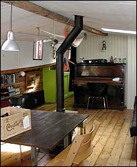 Inside Mr Kew's boat