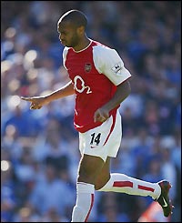 Arsenal's Thierry Henry celebrates scoring