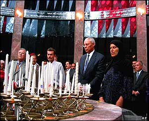 Colin Powell at Halabja memorial