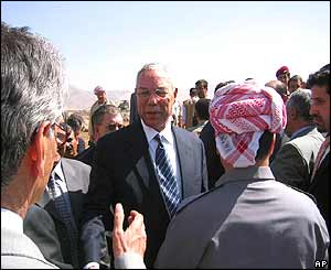 Colin Powell among Halabja crowds