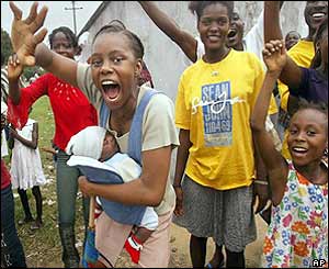 Jubilant Monrovians on Thursday