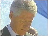 Bill Clinton at memorial ceremony in Srebrenica