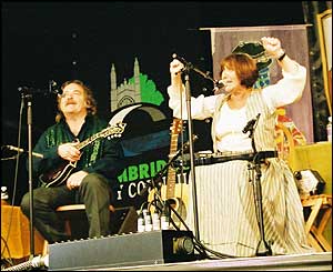John Faulkner and Sandra Kerr in their show The Music From Bagpus.