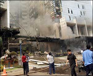 Damage after bomb blast