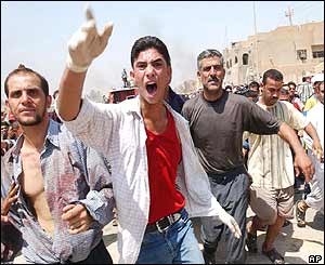 Baghdad residents at scene of embassy blast