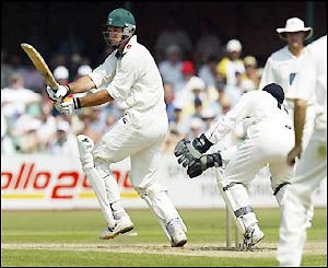 Hick hits out during his 97 not out innings