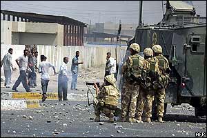 Troop shoots plastic baton round