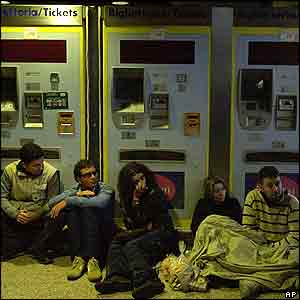 Italians at Rome's Termini station