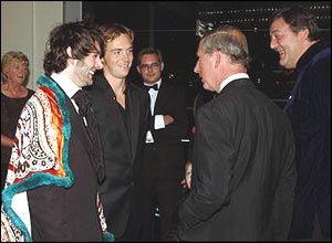 Prince Charles meets Michael Sheen (left), Stephen Campbell Moore and Stephen Fry 