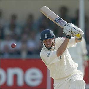 Ed Smith bats during his Test debut 