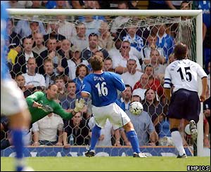 Birmingham's David Dunn puts his side ahead from the spot against Tottenham