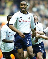 Frederic Kanoute puts the home side 1-0 up after 43 minutes