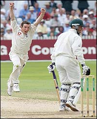 Kirtley wins the match for England as he removes Mark Boucher
