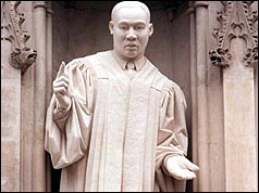 Statue of Martin Luther King at Westminster Abbey, London.