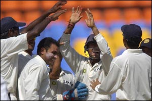 The Indian team celebrate 
