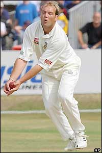 Jacques Kallis fields off his own bowling