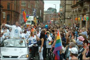 Crowds gather for Europride in Manchester
