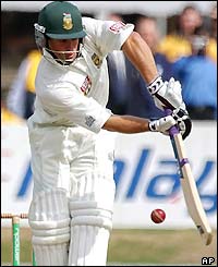 Mark Boucher hits a boundary