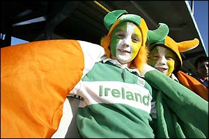 A young Irish fan at the match