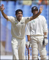 Opening bowler Zaheer Khan appeals
