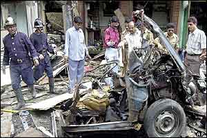 Scene of one of the blasts