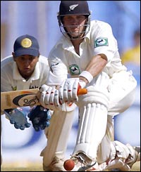 New Zealand's Lou Vincent plays a sweep