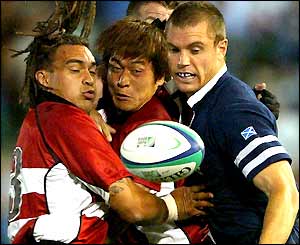 Japan players double up on a Scottish player