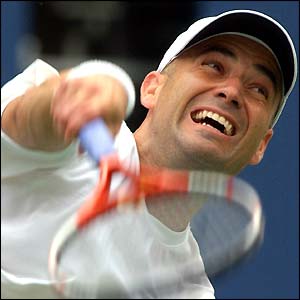 Agassi wins 6-1 6-2 6-2 and will now face Andreas Vinciguerra