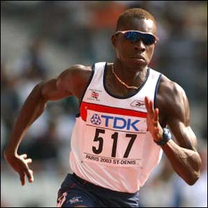 Britain's Julian Golding running in his heat for the men's 200m