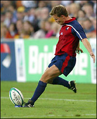 Hercus attempts a last minute conversion to try and hand America the win