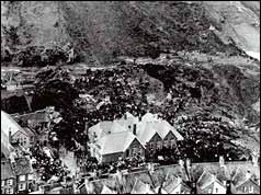Aberfan from the air after the landslide