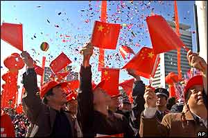 Chinese celebrate space mission