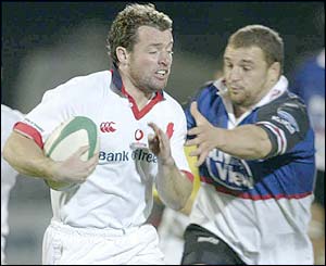 Action from Ulster's 26-20 win over the Celtic Warriors