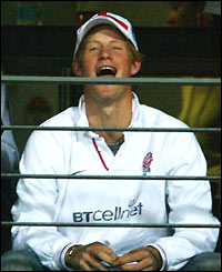 Prince Harry watches on