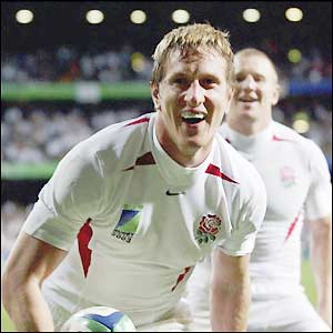 Greenwood is delighted to score a try