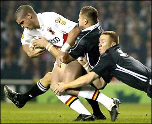 Stuart Reardon is tackled