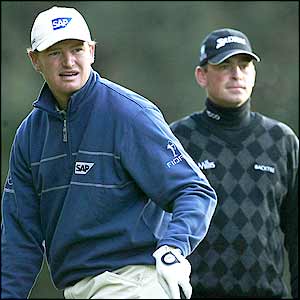 Ernie Els (left) and Thomas Bjorn