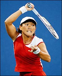 Japan's Ai Sugiyama in action