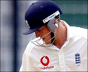 Chris Read looks disappointed as he turns for the pavillion