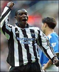 Newcastle's Shola Ameobi celebrates