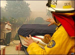 Firefighter warns a home owner