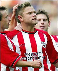 Southampton's James Beattie celebrates scoring